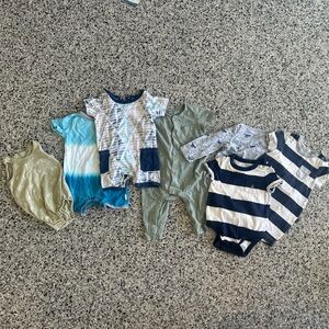 Lot of 7 boy summer onesies